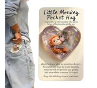 Pequeño Abrazo de Mono - Acrílico 2D Recuerdo de Ánimo | Pequeña Tarjeta para Adolescentes Adultos Amigos Compañeros Empleados Graduados Viajeros en Cumpleaños San Valentín Hogar Estudio Viaje,Para Ni