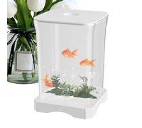 Pequeño acuario Betta - Acuario HD 4K, compacto | Tanque de agua ornamental con luz LED, ideal para oficinas modernas, estantes de salón, esquina de lectura o espacio Zen en casa