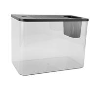 Pequeño Acuario de Escritorio de Plástico Transparente para Peces Dorados, Camarones y Peces Betta para Amantes del Bricolaje (Black)