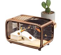 Pequeño acuario, pecera de escritorio para tortugas con decoración de escalada | Contenedor de acrílico transparente para Betta Tortugas Caracoles