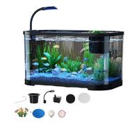 Pequeño acuario Starter Set - Set de acuario de escritorio para tortugas - Acuario de mesa para principiantes, cuenco para peces luchadores, tortugas y ranas