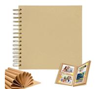 Pequeño álbum de fotos para personalizar, Scrapbooking Album, 20.5x20.5cm Álbumes de Fotos álbum en Espiral de Papel Kraft Recuerdos Viaje, Fiestas Graduación, Fiestas Inauguración (Caqui)