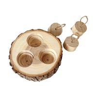 Pequeño alimentador de madera para mascotas, entretenimiento, forraje de conejo, dispensador de trata, divertido juguete de entrenamiento para hámsters, accesorios para mascotas