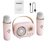 pequeño Altavoz del Karaoke, micrófono portátil del Altavoz del Karaoke,Micrófonos de Karaoke inalámbricos para Adultos - Micrófono portátil para Cantar para Adultos con Cable de Carga para Viajes
