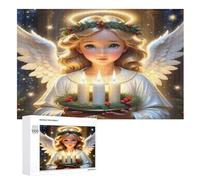 Pequeño ángel lindo rompecabezas de 1000 piezas, rompecabezas para adultos de madera, juego de habilidad para toda la familia (75×50cm)