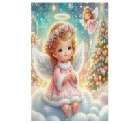 Pequeño ángel lindo rompecabezas de madera de 1000 piezas para adultos y niños, rompecabezas imposible, juego de paciencia colorido a partir de 12 años (78×53cm)