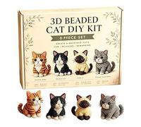 Pequeño animal de perlas 3D - Bonito juego de manualidades para principiantes | Figura de perlas en miniatura para escritorio, estantería, decoración, regalos de fiesta, oficina, clase de arte, U