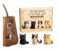 Pequeño animal de perlas 3D - Bonito juego de manualidades para principiantes | Figura de perlas en miniatura para escritorio, estantería, decoración, regalos de fiesta, oficina, clase de arte, U