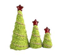 Pequeño árbol de Navidad, centros de mesa artificiales, 3 piezas, pequeños árboles de Navidad artificiales, decoración de escritorio, para interior, dormitorio, sala de estar, oficina, granja