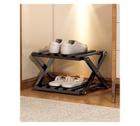 Pequeño Bambú Plegable Zapatero Entrada Recibidor Estrecho Bajo Vertical Organizador Zapatos Shoe Rack Abierto No Requiere Instalación Sapateira Pasillo Pasillo Ahorra Espacio Alto(Blanco,2 capas)