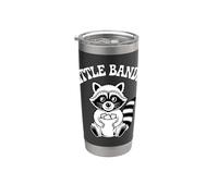 Pequeño bandido mapache divertido animal snack ladrón Vaso térmico de acero inoxidable de doble pared