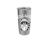 Pequeño bandido mapache divertido animal snack ladrón Vaso térmico de acero inoxidable de doble pared