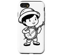 Pequeño Banjoist Comic Look Instrumento Musical Carcasa para iPhone SE (2020) / 7 / 8