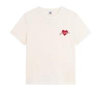 Pequeño Barco Camiseta de Mujer de Algodón Recto de Manga Corta, Milk, XS