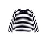 Pequeño Barco Camiseta Niño Manga Larga de Algodón Rayas, Tarde/Milk, 8 Años