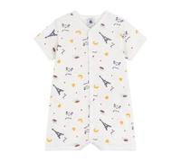 Pequeño barco mono corto con cuello de bebé de algodón impreso París A0eoi03 ropa de noche mixta bebé (paquete de 1), Blanco Multicolor, 3 mes