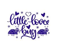 pequeño bicho del amor sé mío corazón día de san valentín amor vacaciones Calcomanías de pared de PVC 57.6x87.4cm Decoración de carrocerías Azul oscuro