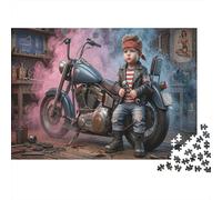 Pequeño Biker Rompecabezas Premium De 1000 Piezas Cartón Antistrés Taller de Motocicletas Entretenimiento Familiar, Regalo Ideal para Días De Lluvia Y Unión Familiar 70x50cm/1000pcs