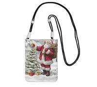 Pequeño bolso cruzado para llevar un teléfono móvil, diagonalmente, Papá Noel, nieve, secenry, mini monedero de hombro, cartera para teléfono inteligente
