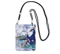Pequeño bolso cruzado para llevar un teléfono móvil, diagonalmente pavo real, floral, mini bolso de hombro, cartera para teléfono inteligente