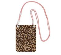 Pequeño bolso cruzado para llevar una bolsa para teléfono móvil en diagonal con estampado de leopardo, papel tapiz mini monedero de hombro cartera para teléfono inteligente, Rosado, Talla única