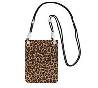 Pequeño bolso cruzado para llevar una bolsa para teléfono móvil en diagonal con estampado de leopardo, papel tapiz mini monedero de hombro cartera para teléfono inteligente