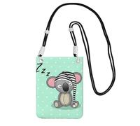 Pequeño bolso cruzado para llevar una bolsa para teléfono móvil en diagonal durmiendo koala, mini bolso de hombro, cartera para teléfono inteligente