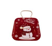 Pequeño bolso de metal para caramelos con diseño navideño compacto para que los niños almacenen golosinas navideñas (E)