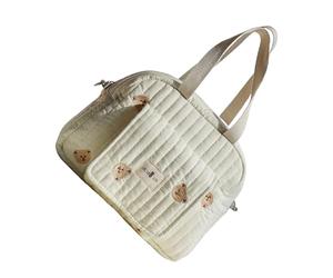 Pequeño bolso funcional para padres con varios bolsillos y atractiva bolsa de maternidad con diseño de oso, adecuado para diferentes excursiones, viajes cortos, bolsa de bebé