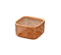 Pequeño bote de basura Papelera de escritorio con tapa for sala y oficina: compacta y elegante.(Orange,S)