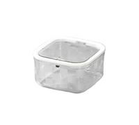 Pequeño bote de basura Papelera de escritorio con tapa for sala y oficina: compacta y elegante.(Transparent,S)
