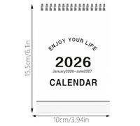 Pequeño Calendario De Escritorio - Agenda Mensual De Enero 2026 A Junio 2027 | Calendario Diario - Para Amigos, Familia, Estudiantes, Profesores, Hogar, Interior, Escuela, Oficina Y Escritorio