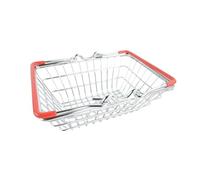Pequeño carrito de la compra, cesta de almacenamiento para niños, supermercado, compras, compras, carrito de mano, soporte de maquillaje, estante de almacenamiento de metal inoxidable para decoración