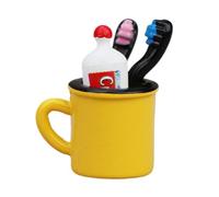 Pequeño cepillo de dientes de pasta de dientes, juego de casa de muñecas, casa de muñecas, pasta de dientes en miniatura, cepillo de dientes de aleación en miniatura, juego de mini tazas, accesorios