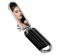 Pequeño cepillo de pelo - Pincel de viaje para mujer | Peinado de pelo plegable con espejo, herramientas de peinado para el pelo portátil para moños gruesos y extraños