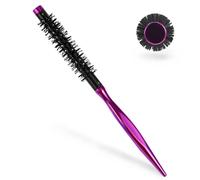 Pequeño cepillo de rodillo Quiff de 1 pulgada para secado con secador, cepillo rizador portátil con mango suave y cerdas de nailon para peinar el cabello corto