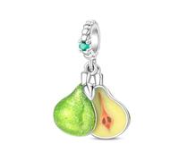 Pequeño Charm Colgante De Pera Verde, Charm Para Pulsera, Compatible con Pandora Bracelet Neckalce