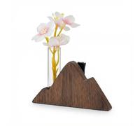 Pequeño clip de ventilación de cristal para florero, soporte de madera, difusor de aroma de coche, soporte de plantas para decoración de ventilación de coche, decoración interior de automóviles (pico