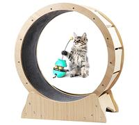 Pequeño con Juguete Que no se Cae, Cinta de Correr para gatos de Madera Maciza - Rotación silenciosa, Gatito de Color Madera