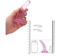 Pequeño consolador liso con ventosa falo vaginal anal mini pene falso portátil