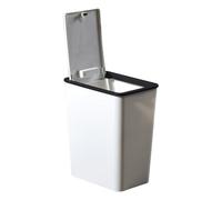 Pequeño contenedor - Batón CAN | Basta de basura | Bin de reciclaje con prensa Top 13L Slim moderno para la sala de estar de cocina para el hogar interior Salón de estar | Mecanismo de prensa a prueba