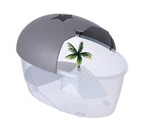 Pequeño contenedor de tortuga, jaula de reptiles para transportador con cubierta extraíble semicerrada, isla de toma, transpirable, reptiles pequeños, kit de terrario para plantas