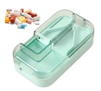 Pequeño cortador de píldoras, pequeño separador de tabletas, herramienta de corte de píldoras segura, portátil, ligera, 2,3 cm, azul, rosa, verde, gris, para medicamentos pequeños