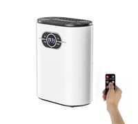 Pequeño Deshumidificador para Uso Doméstico, Control Remoto, Modo Suspensión, Temporizador de 24 Horas, con Tanque de Agua de 1,2 L y Drenaje Continuo, Adecuado para Secar Ropa, Dormitorio, Baño