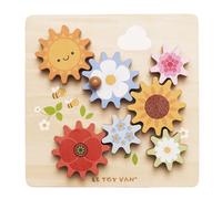 Pequeño Día, Juego de Despertar de Engranajes de Madera FSC, 12m+, Juguete Educativo, Multicolor, Desarrollo Cognitivo, Abejas y Flores, 21 x 21 x 3,8 cm, Le Toy Van