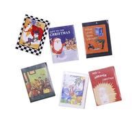 Pequeño Diario de la Plantilla de Pequeño Diario, 6X Plantilla de Diario Miniatura Pequeños Libros para muñecas, Novedad decoración del Hogar Paisaje de Muebles para Dormitorio, Sal