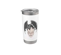 Pequeño dragón en una cabeza esqueleto | Skull Vaso térmico de acero inoxidable de doble pared