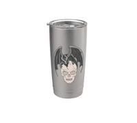 Pequeño dragón en una cabeza esqueleto | Skull Vaso térmico de acero inoxidable de doble pared