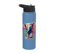 Pequeño elefante con ojos saltones Stainless Steel Insulated Water Bottle