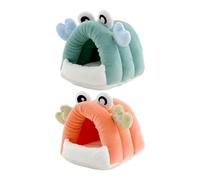 Pequeño Escondite Para Mascotas - Cabaña De Nido De Criaturas De Fieltro, Mini Refugio Para Animales, Retiro De Cangrejo Lindo, Taniera Cubierta Suave | Cabaña En Forma De Cangrejo De Fieltro Para Chi